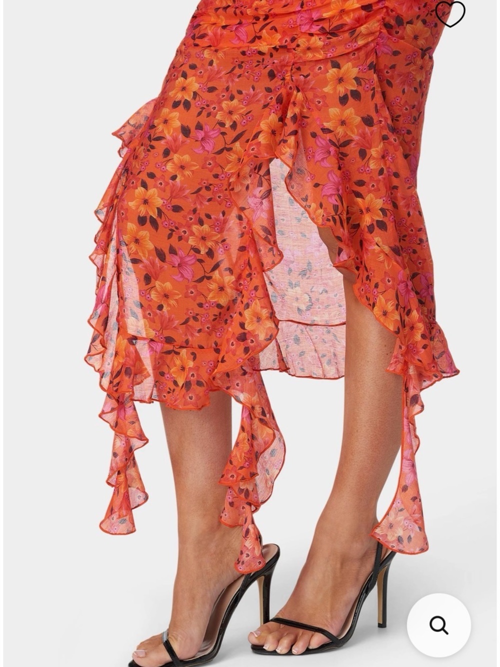 bebe Orange Floral High-Low Ruffle Set - Picture 3 of 4
